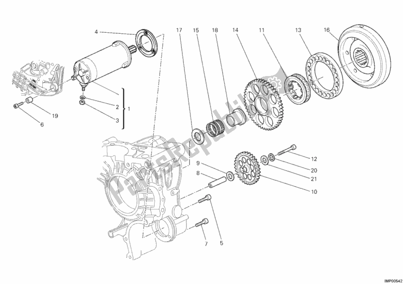 Toutes les pièces pour le Demarreur du Ducati Superbike 1098 S Tricolore USA 2008